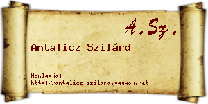 Antalicz Szilárd névjegykártya